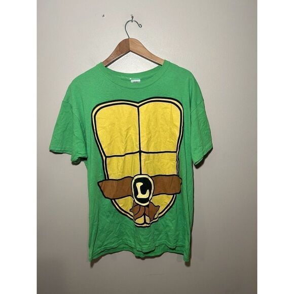 TMNT Turtle Shell Adult T-Shirt Leonardo Costume Front & Back Large - Picture 2 of 5
